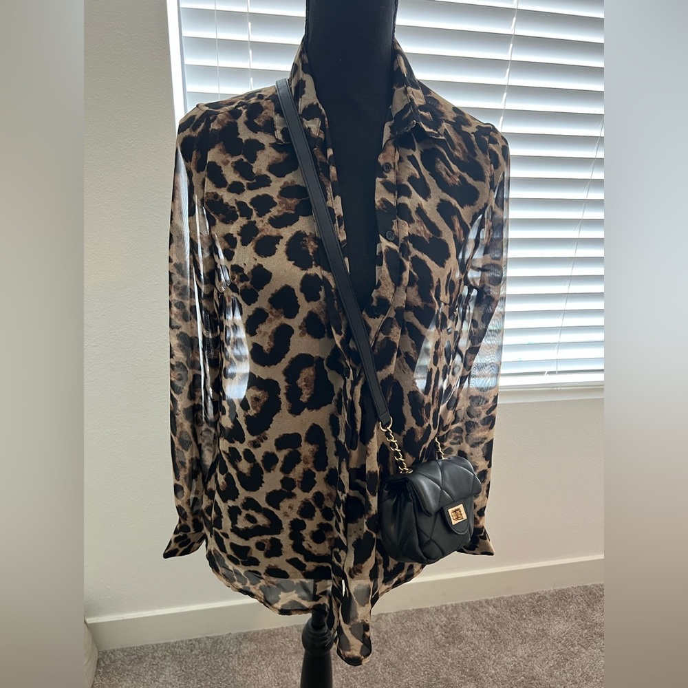 Ladies Sheer Printed Shirt